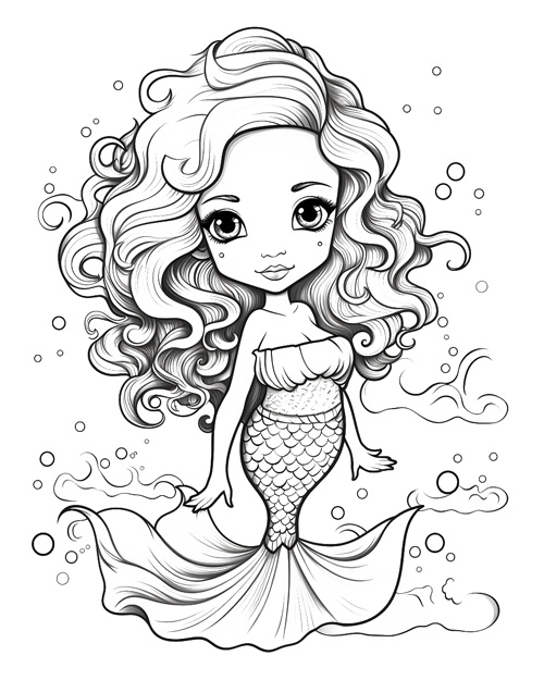 mermaid coloring page