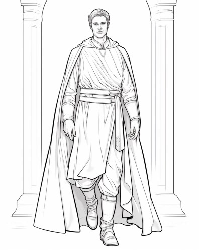 The apostle Andrew realistic coloring page