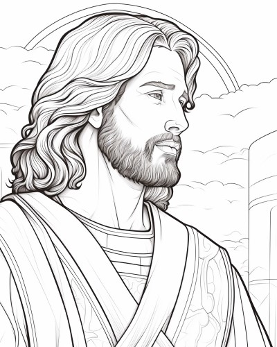 Jesus realistic coloring page