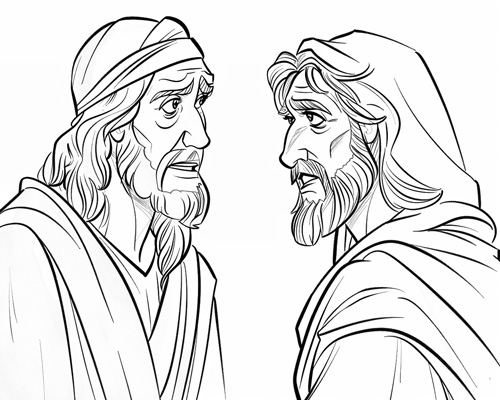 Bible coloring page of Peter's restoration