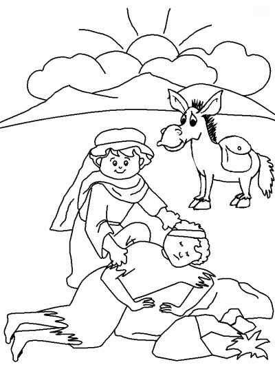 parables of Jesus - The good samaritan coloring page
