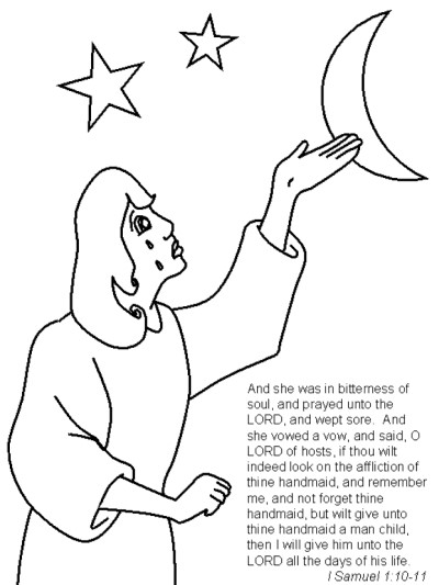 Hannah and Samuel coloring page