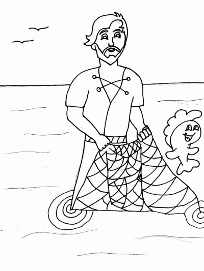 Bible coloring page of John 21:10-11