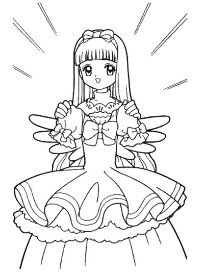 girl with wings coloring page