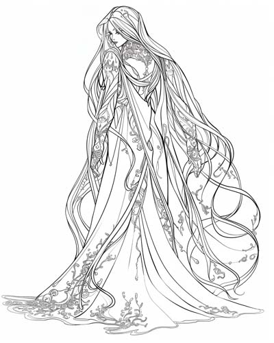 coloring page of the Celtic Sidhe