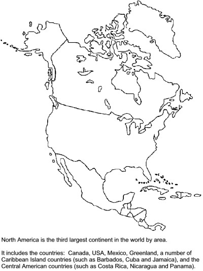map of North America coloring page