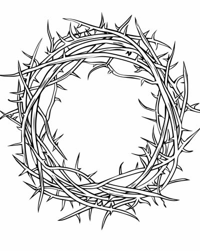 coloring page of the crown of thorns