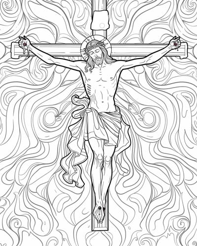 coloring page of the crucifixion