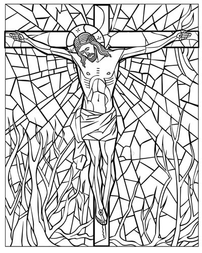 coloring page of the crucifixion