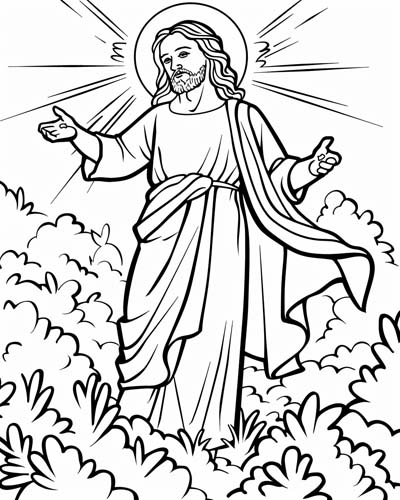 coloring page of Jesus at Easter