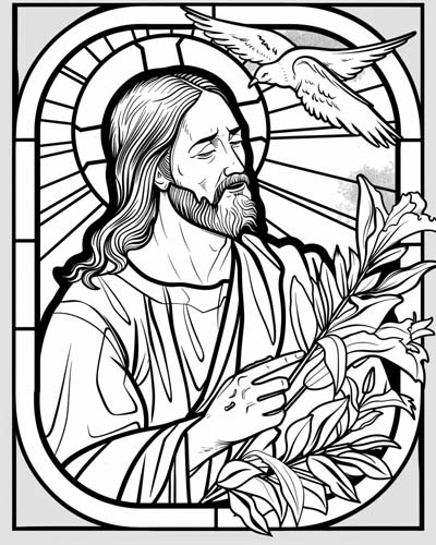 coloring page of Jesus at Easter