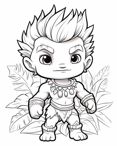 Hawaiian menehune coloring page