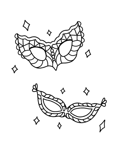 Romeo and Juliet masks for the ball coloring page