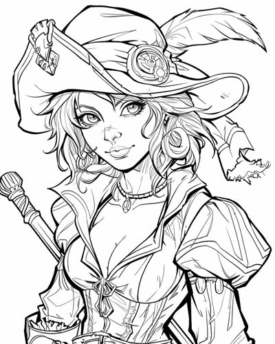 Space Pirate coloring page