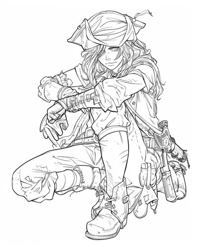 Space Pirate coloring page