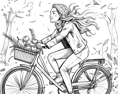 Bicycle Coloring Page