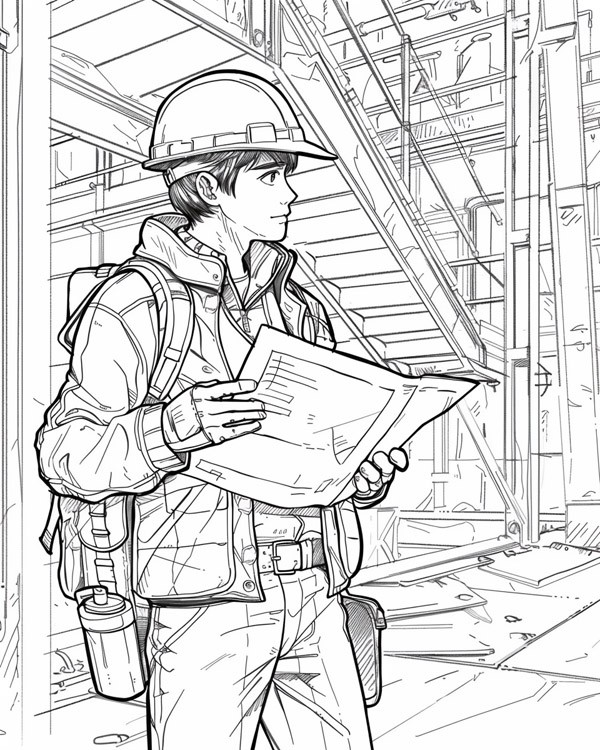 construction coloring page: general contractor
