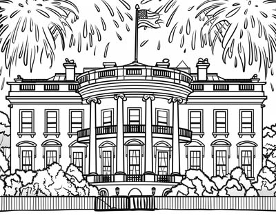 fourth of july fireworks coloring page